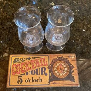 😎Vintage Clear Glass Cocktail Hour Set🕰️